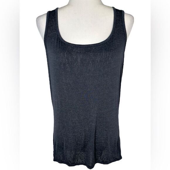 Amari Active Women’s Dark Heather Grey Scoop Neck Lightweight Tank Top - Picture 1 of 6